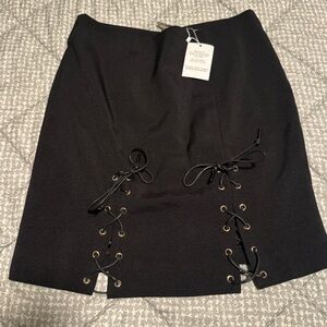 Love Riche Black Lace-Up Skirt